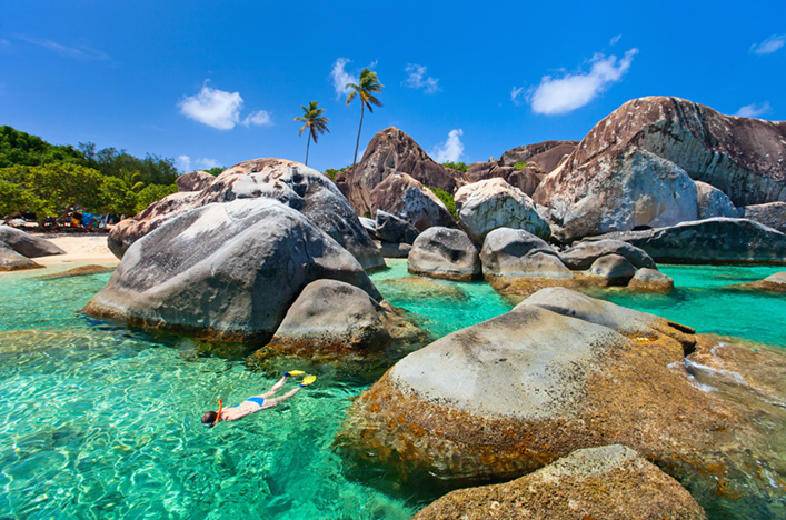 Snorkelling in Caribbean waters