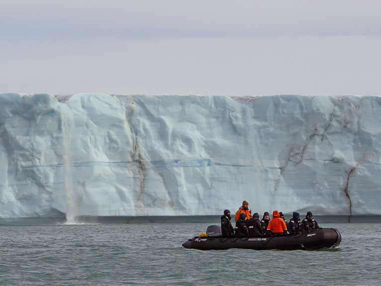 Zodiac Excursions to floating icebergs in the Arctic region