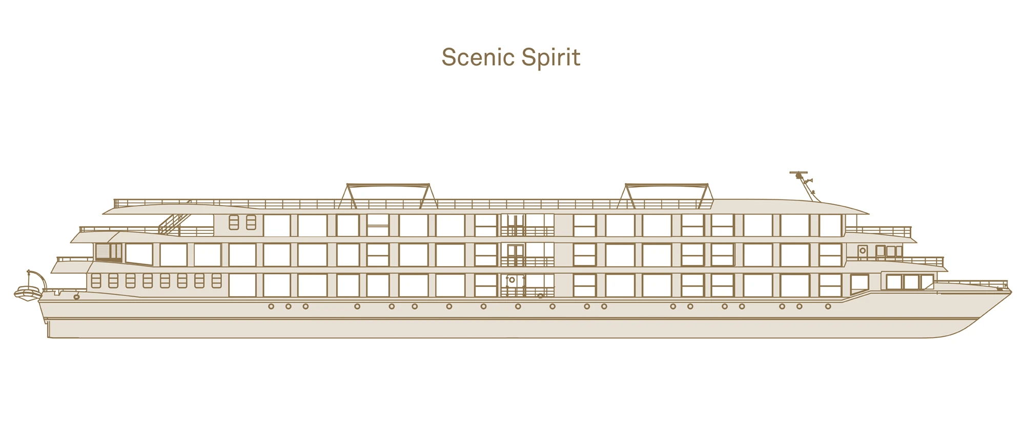 Deck plan layout of the Scenic Spirit ship 