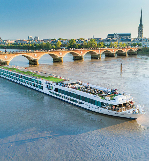 Scenic Diamond cruising through Bordeaux, France