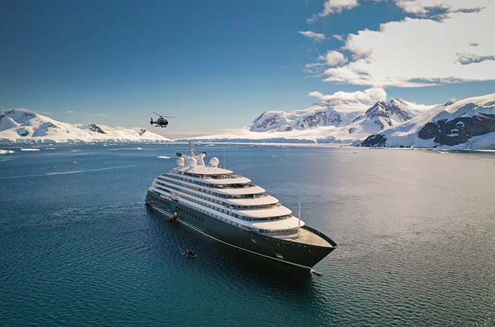 Scenic Eclipse alongside the Antarctic Peninsula