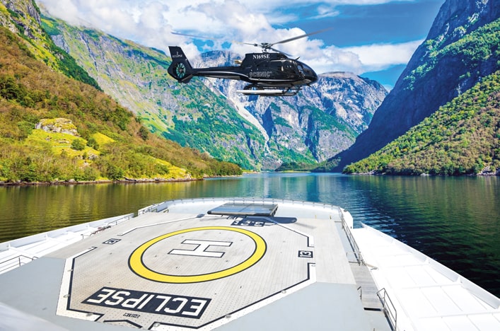 Scenic helicopter in Norway