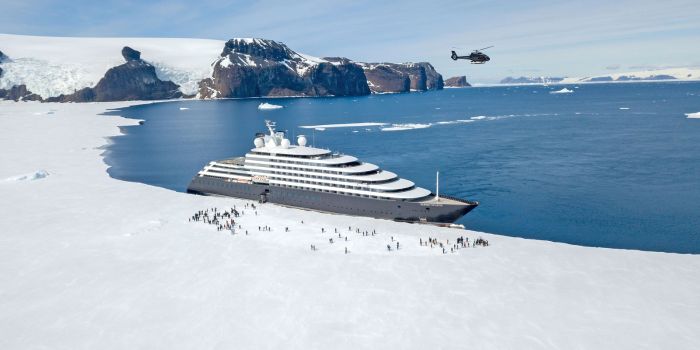 Scenic Eclipse I in Hanusse Bay, Antarctica 